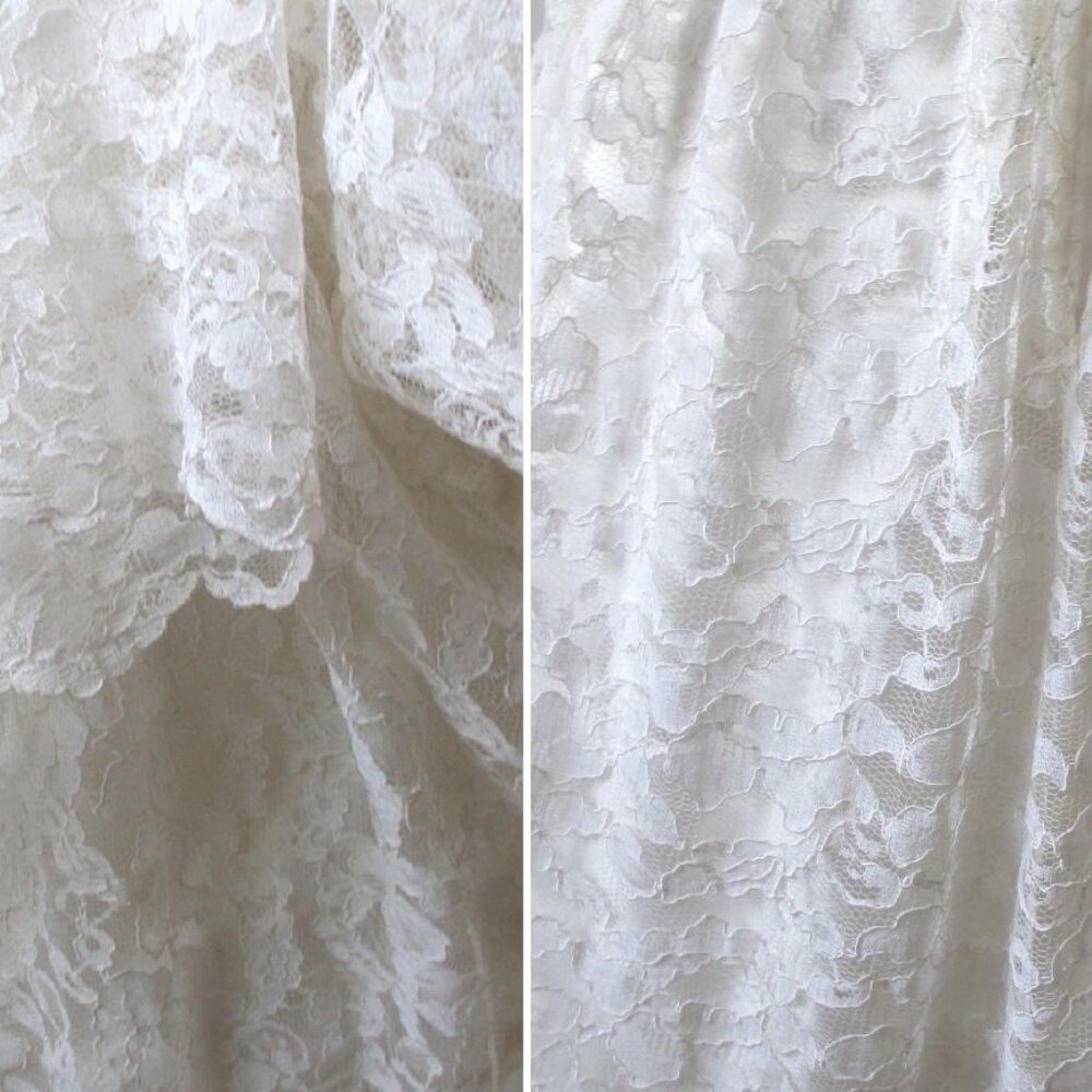 Vintage 60's White Lace Wedding Maxi Dress Gown S - Picture 7 of 8